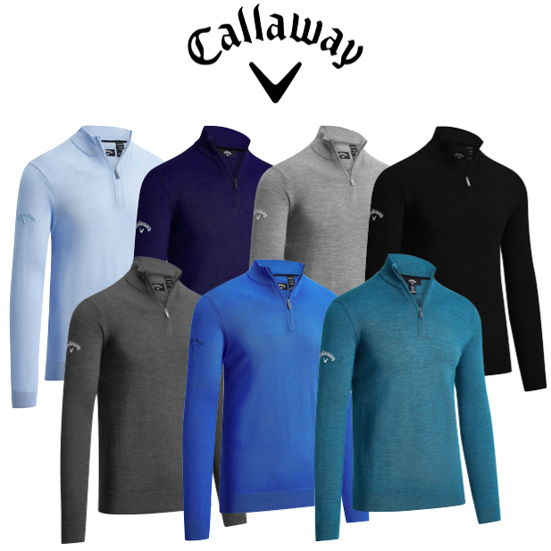 Callaway Mens 1/4 Zip Merino Golf Sweater